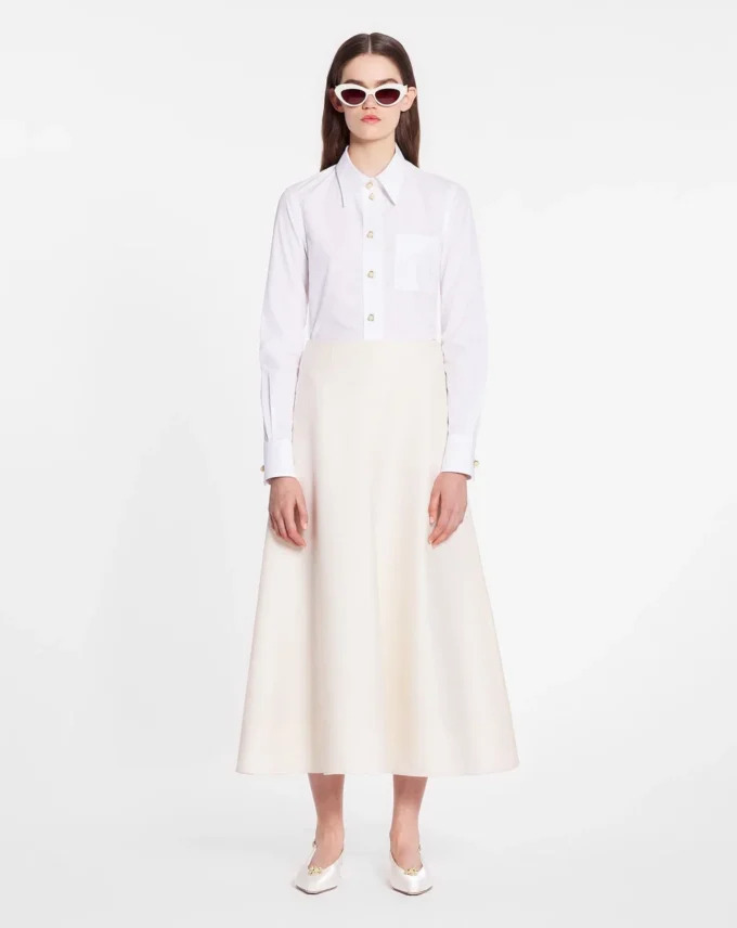 Chemise à manches longues en popeline