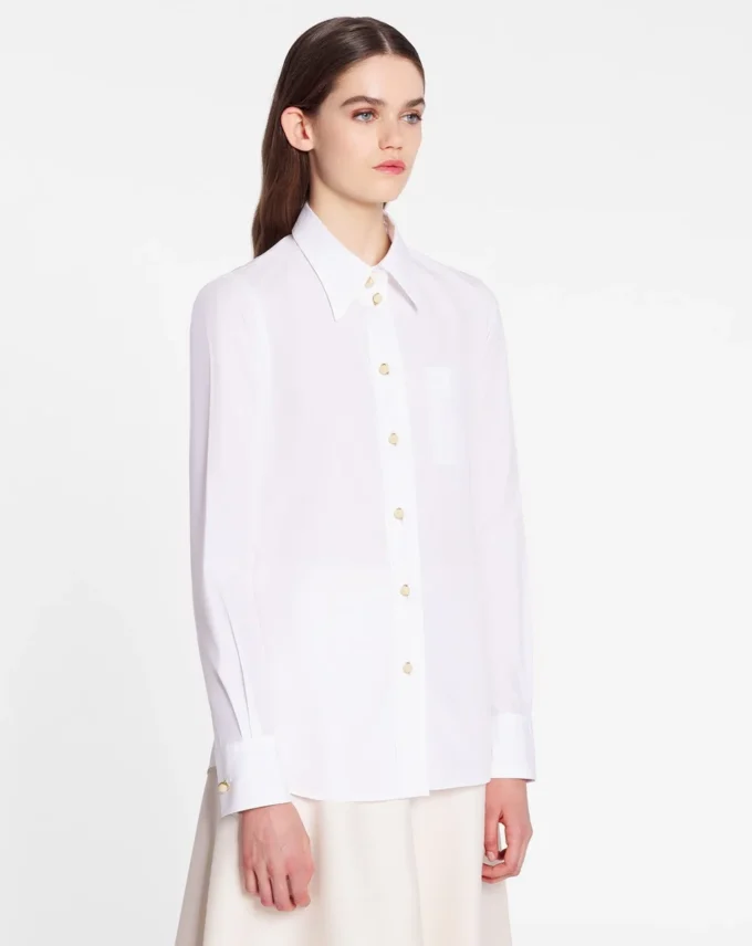 Chemise à manches longues en popeline