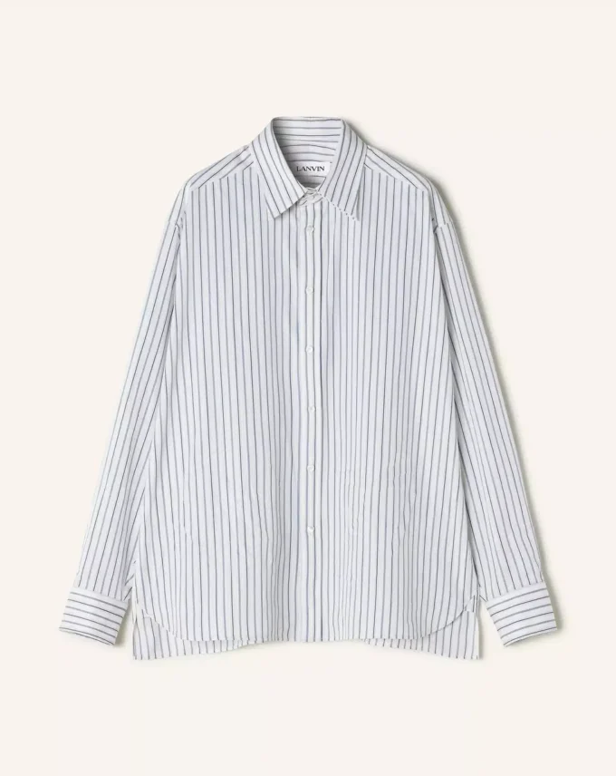 Chemise oversize en popeline de coton rayée