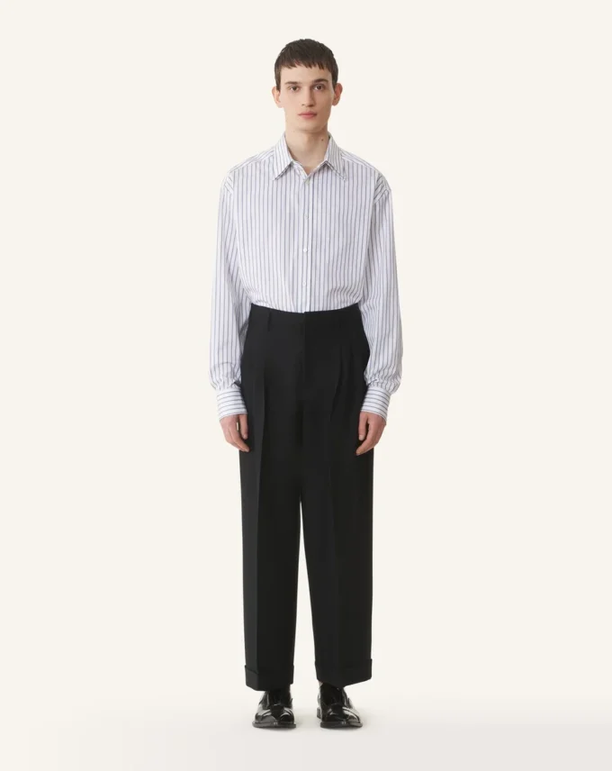 Chemise oversize en popeline de coton rayée