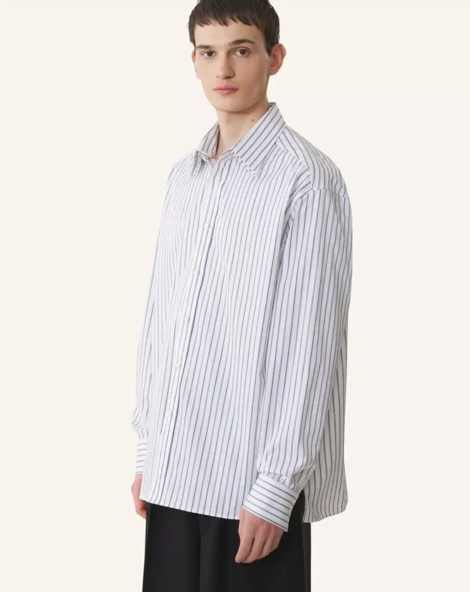 Chemise oversize en popeline de coton rayée