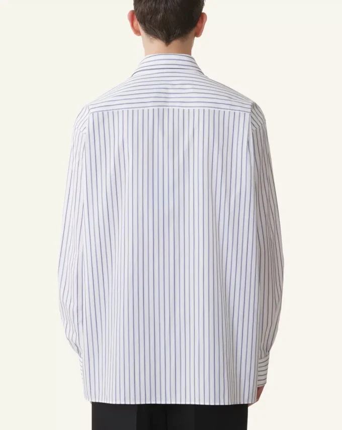 Chemise oversize en popeline de coton rayée