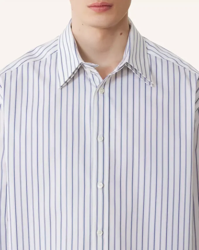 Chemise oversize en popeline de coton rayée