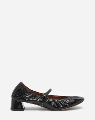 Escarpins à talons Mary Jane en cuir brillant