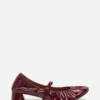 Escarpins à talons Mary Jane en cuir brillant