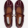 Escarpins à talons Mary Jane en cuir brillant