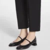 Escarpins à talons Mary Jane en cuir brillant
