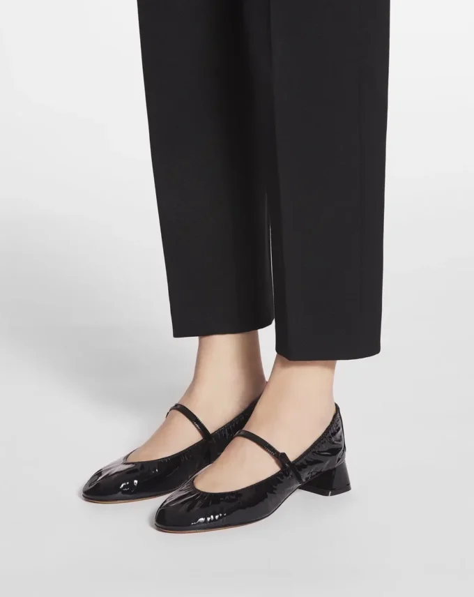 Escarpins à talons Mary Jane en cuir brillant