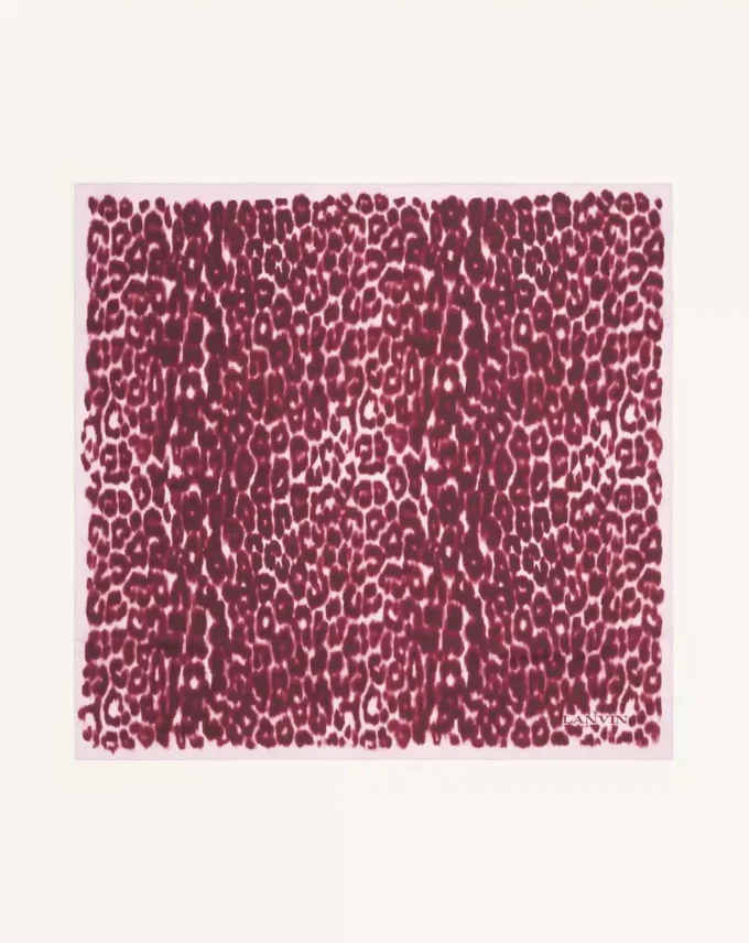 Foulard en soie imprimé léopard