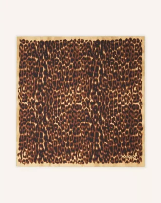 Foulard en soie imprimé léopard