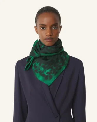 Foulard en soie imprimé léopard