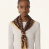 Foulard en soie imprimé léopard