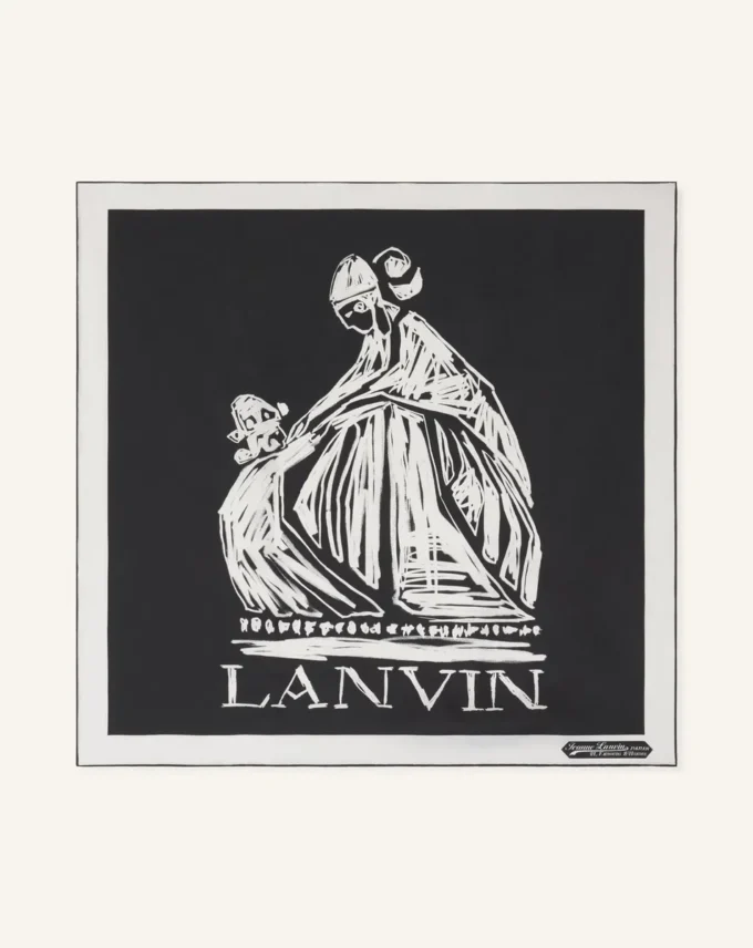 Foulard en soie imprimé Mother & Child