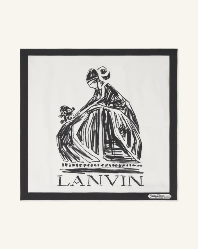 Foulard en soie imprimé Mother & Child