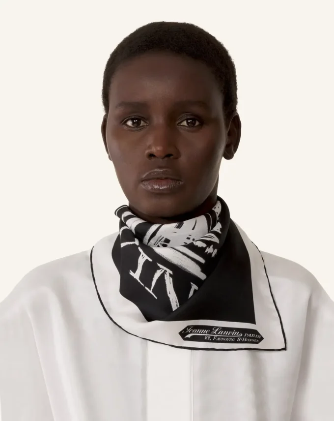 Foulard en soie imprimé Mother & Child