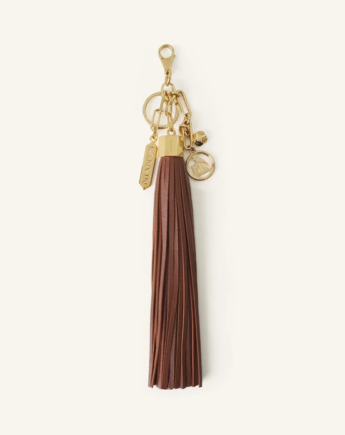 Grand pompon en cuir pour sac