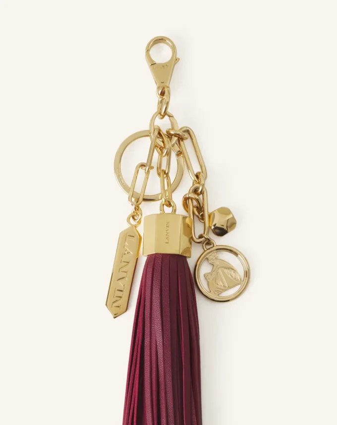 Grand pompon en cuir pour sac