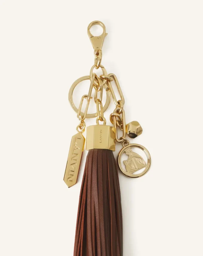 Grand pompon en cuir pour sac