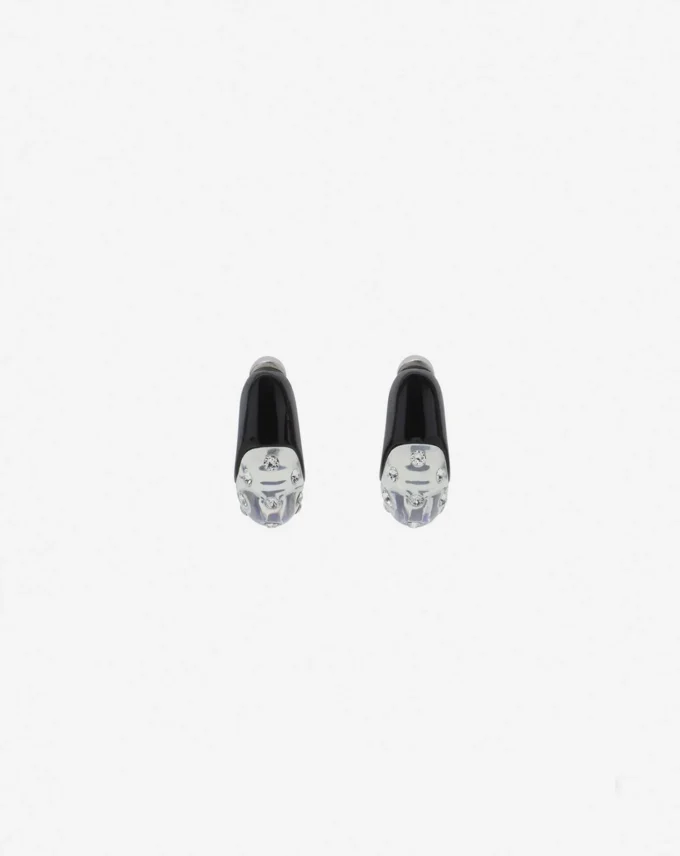 Grandes boucles d&rsquo;oreilles créoles Fargo en strass