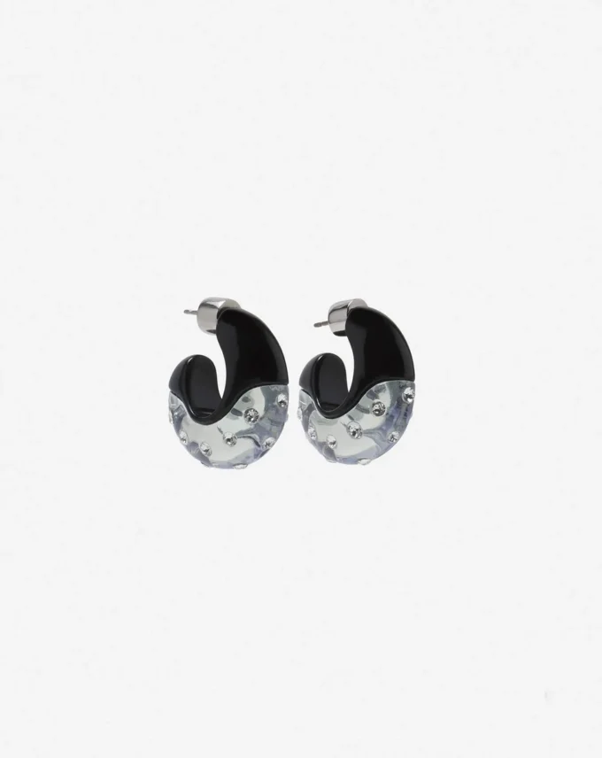 Grandes boucles d&rsquo;oreilles créoles Fargo en strass