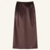 Jupe droite en coton et viscose