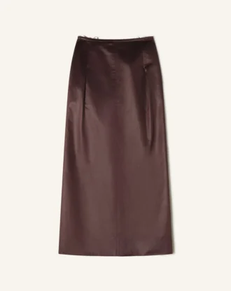 Jupe droite en coton et viscose
