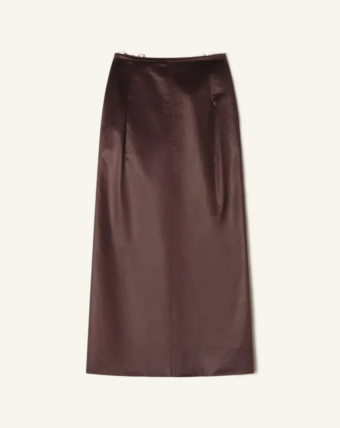 Jupe droite en coton et viscose