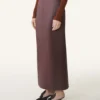 Jupe droite en coton et viscose