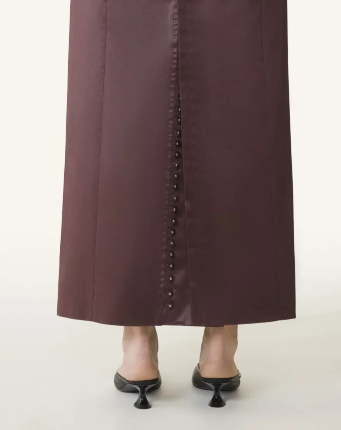 Jupe droite en coton et viscose