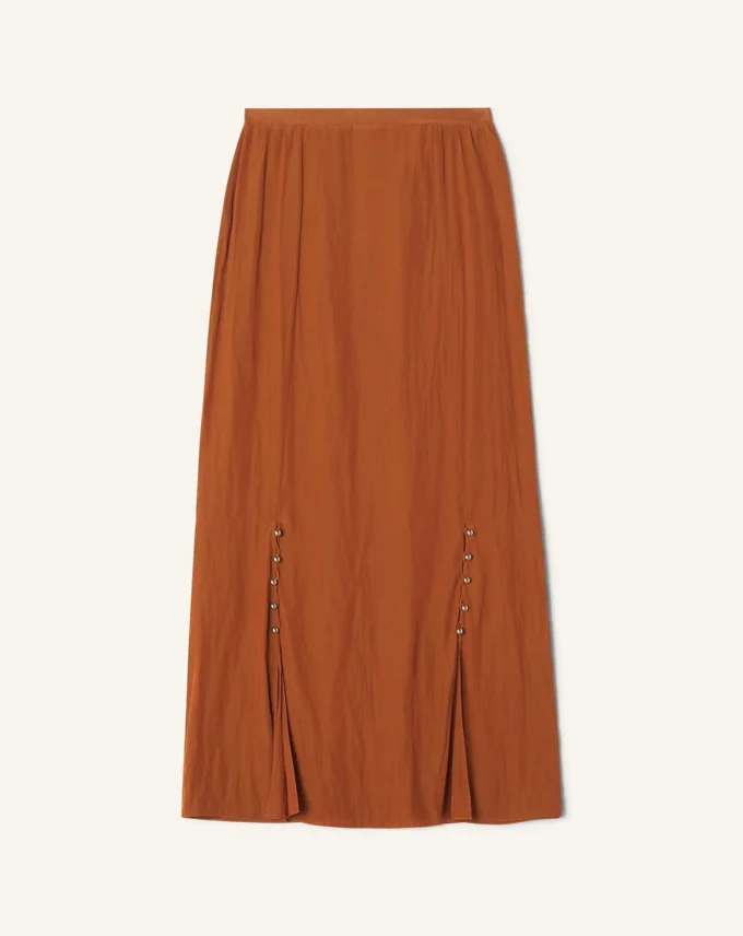 Jupe midi en charmeuse