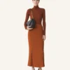 Jupe midi en charmeuse