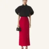 Jupe midi en charmeuse