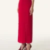 Jupe midi en charmeuse