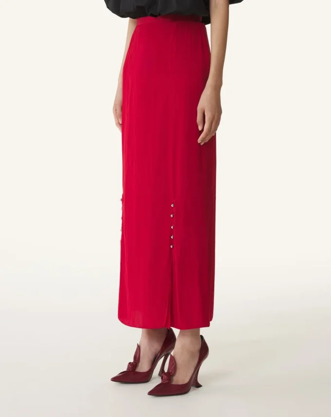 Jupe midi en charmeuse