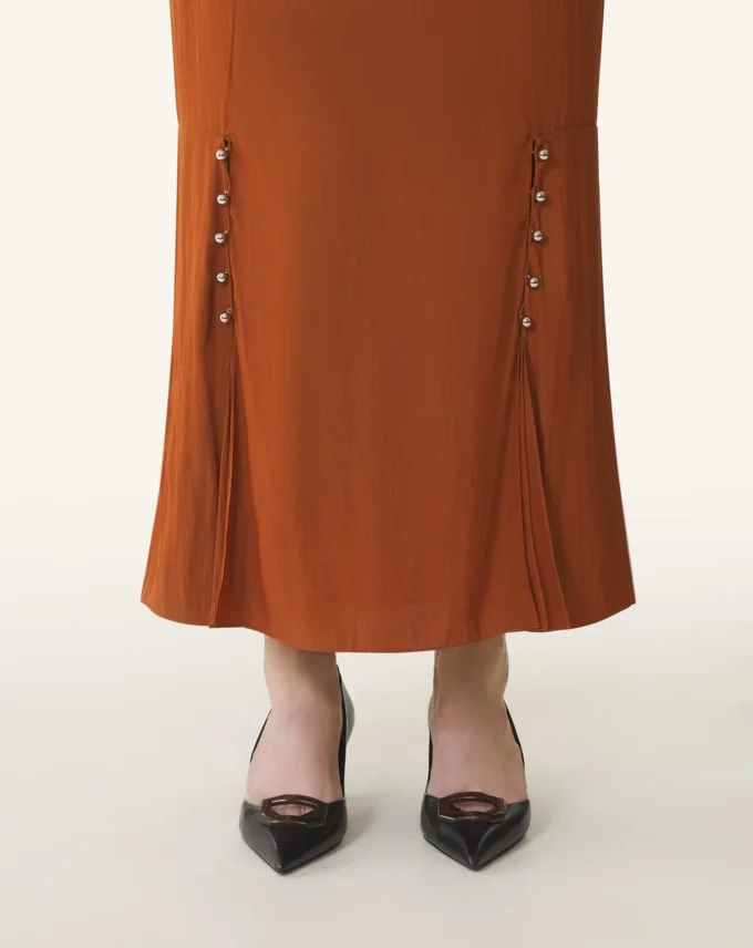 Jupe midi en charmeuse