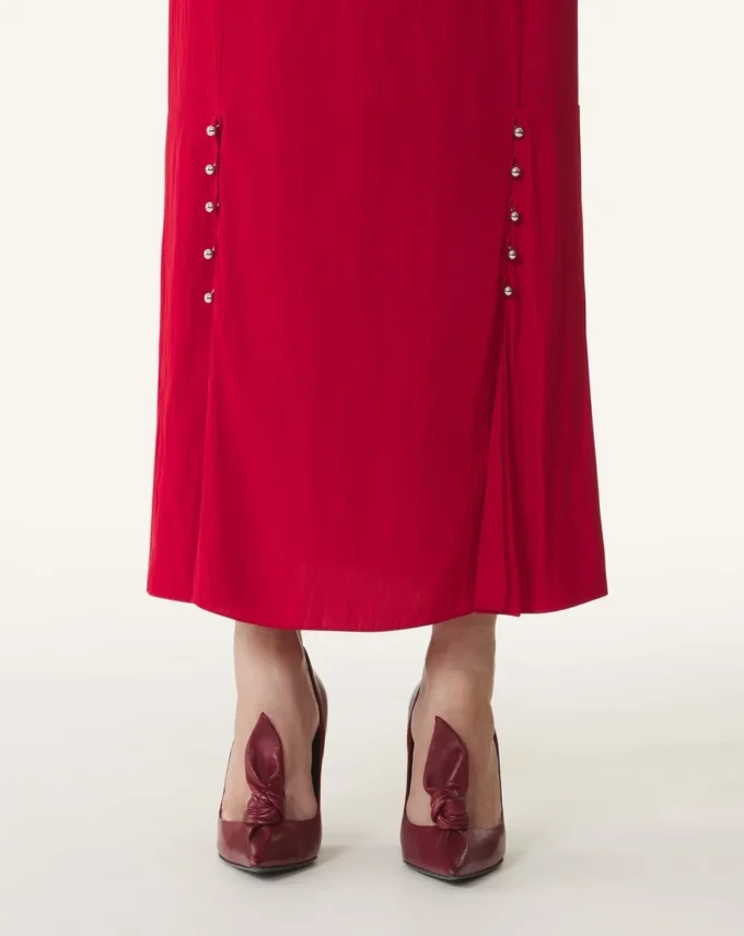 Jupe midi en charmeuse