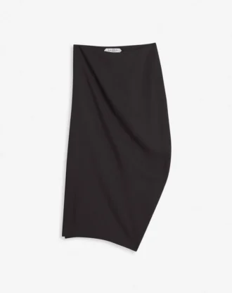 Jupe midi en laine et viscose