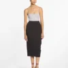 Jupe midi en laine et viscose