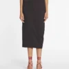 Jupe midi en laine et viscose