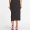 Jupe midi en laine et viscose