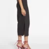 Jupe midi en laine et viscose