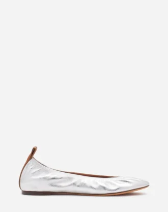 Les ballerines plates en cuir métallisé