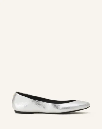 Les ballerines plates en cuir métallisé