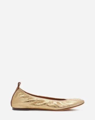 Les ballerines plates en cuir métallisé