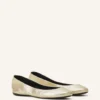 Les ballerines plates en cuir métallisé
