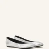 Les ballerines plates en cuir métallisé