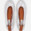 Les ballerines plates en cuir métallisé