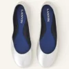 Les ballerines plates en cuir métallisé