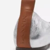 Les ballerines plates en cuir métallisé