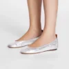 Les ballerines plates en cuir métallisé